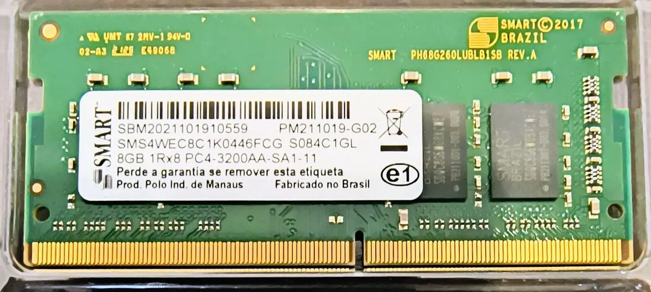 Memória Ram Laptop Smart DDR4 8GB 3200Mhz