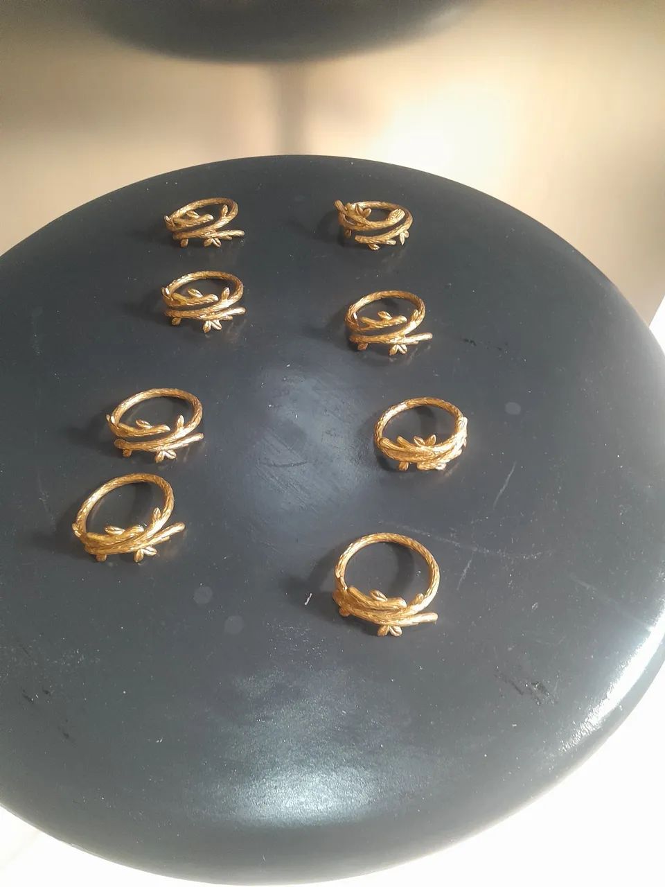 Conjunto 8 Porta guardanapos em bronze antigos  - Foto 3