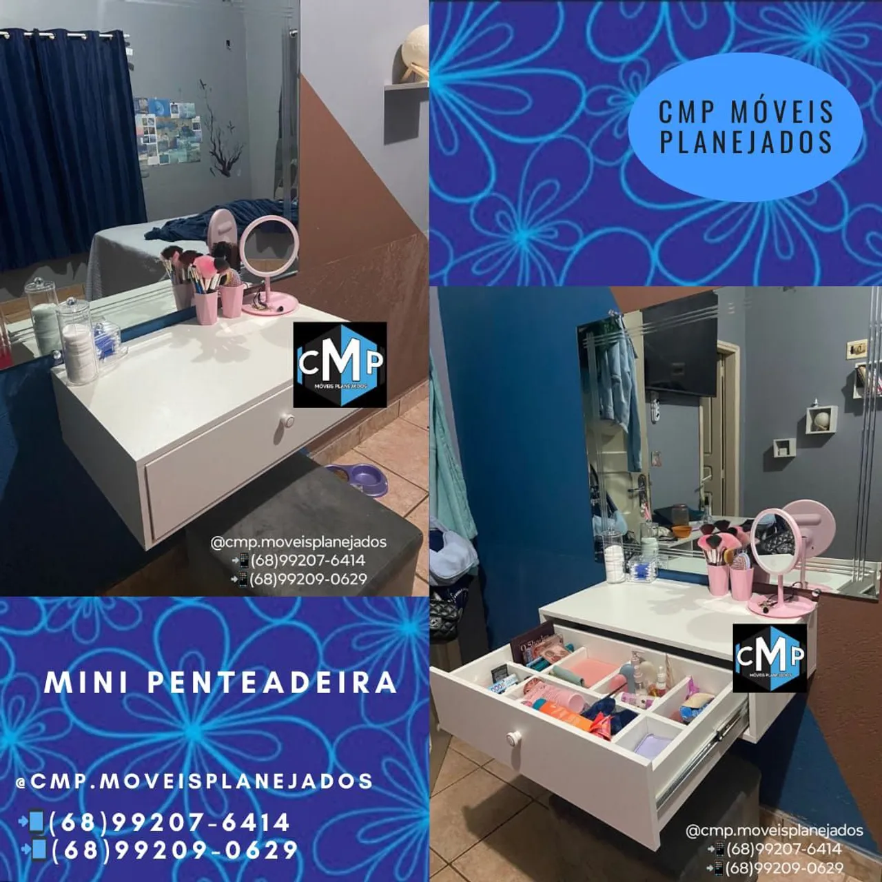 Mini Penteadeira Suspensa com Gaveta o