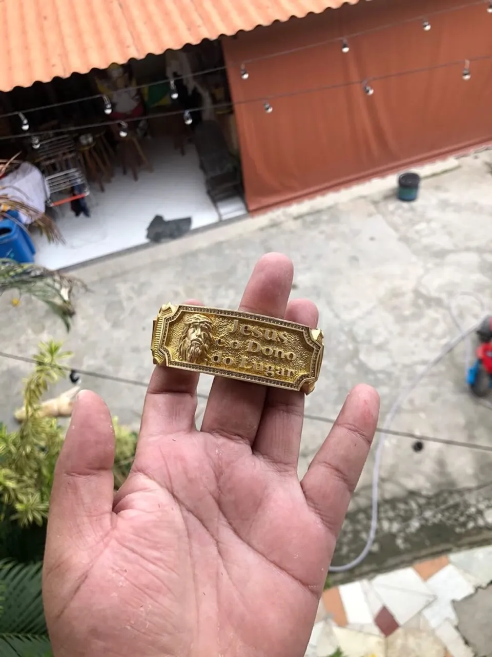 Bracelete Jesus moeda antiga