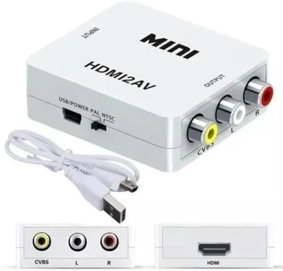 Mini Adaptador Conversor D Hdmi P/ Video 3rca Av Cabo Hdmi