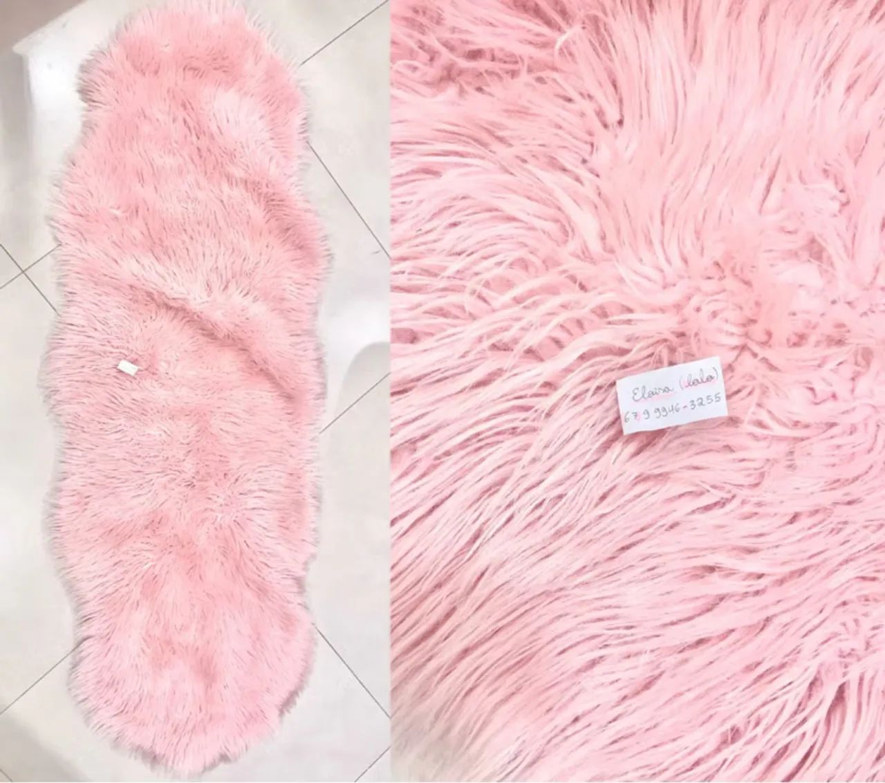 tapete fofinho comprido rosa chiclete