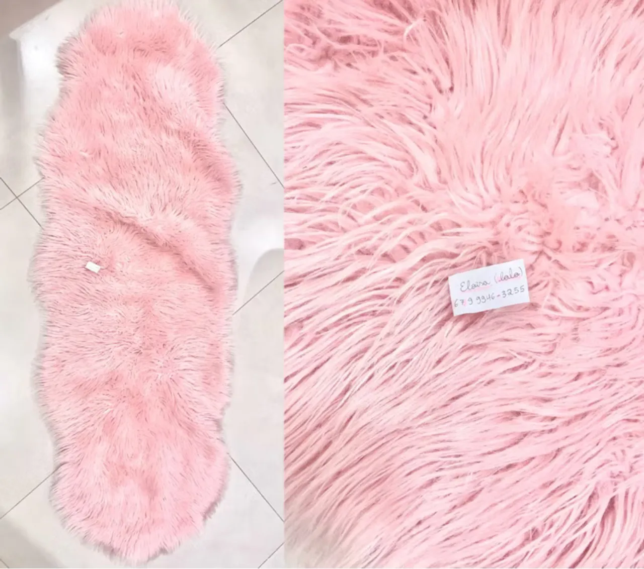 tapete fofinho comprido rosa chiclete