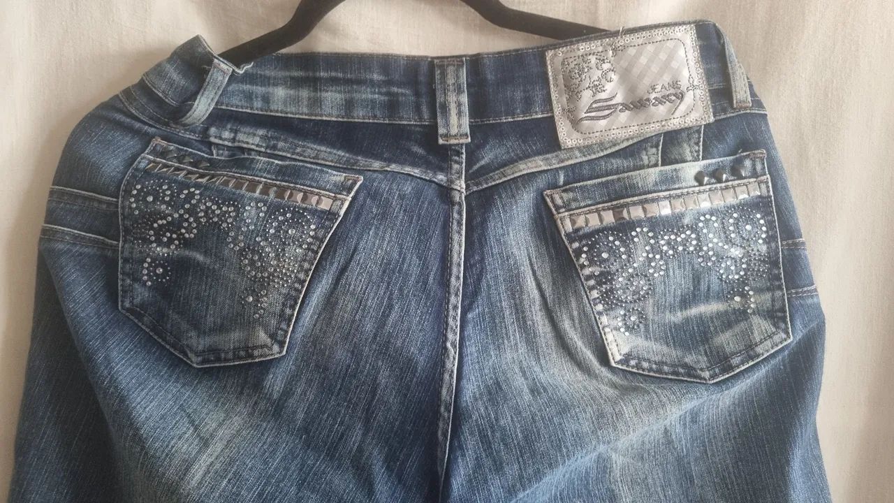 Calça jeans lavado 44  - Foto 4