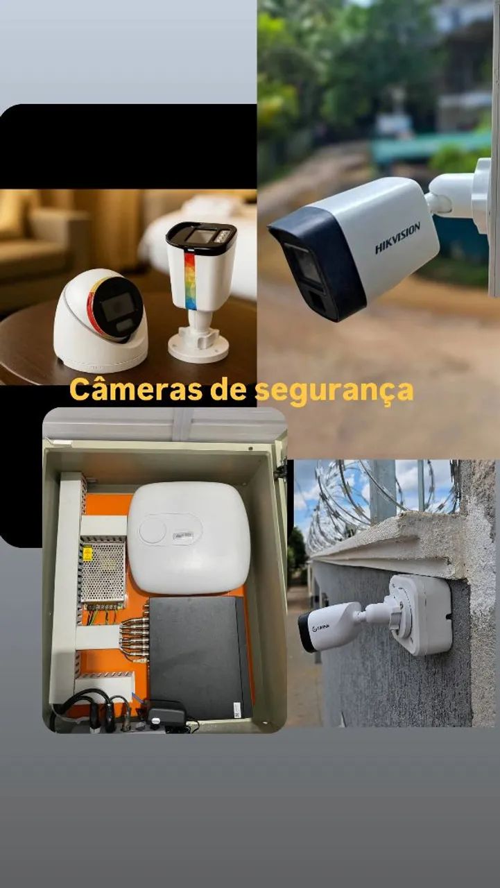 Câmeras de segurança, alarme,cerca elétrica e concertina 