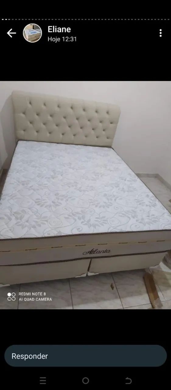 Cama queen size completa com colchão Atlanta