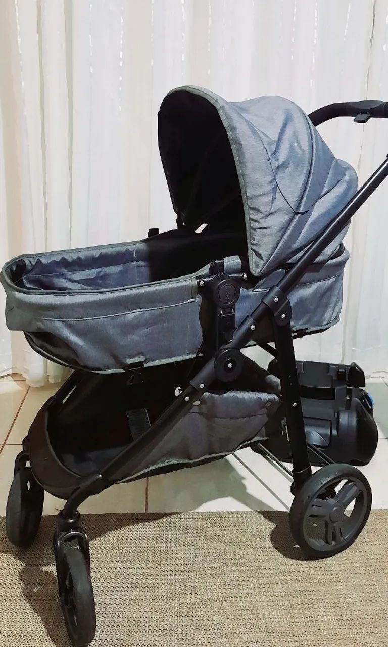 Carrinho e Bebê Conforto Cinza - Foto 3