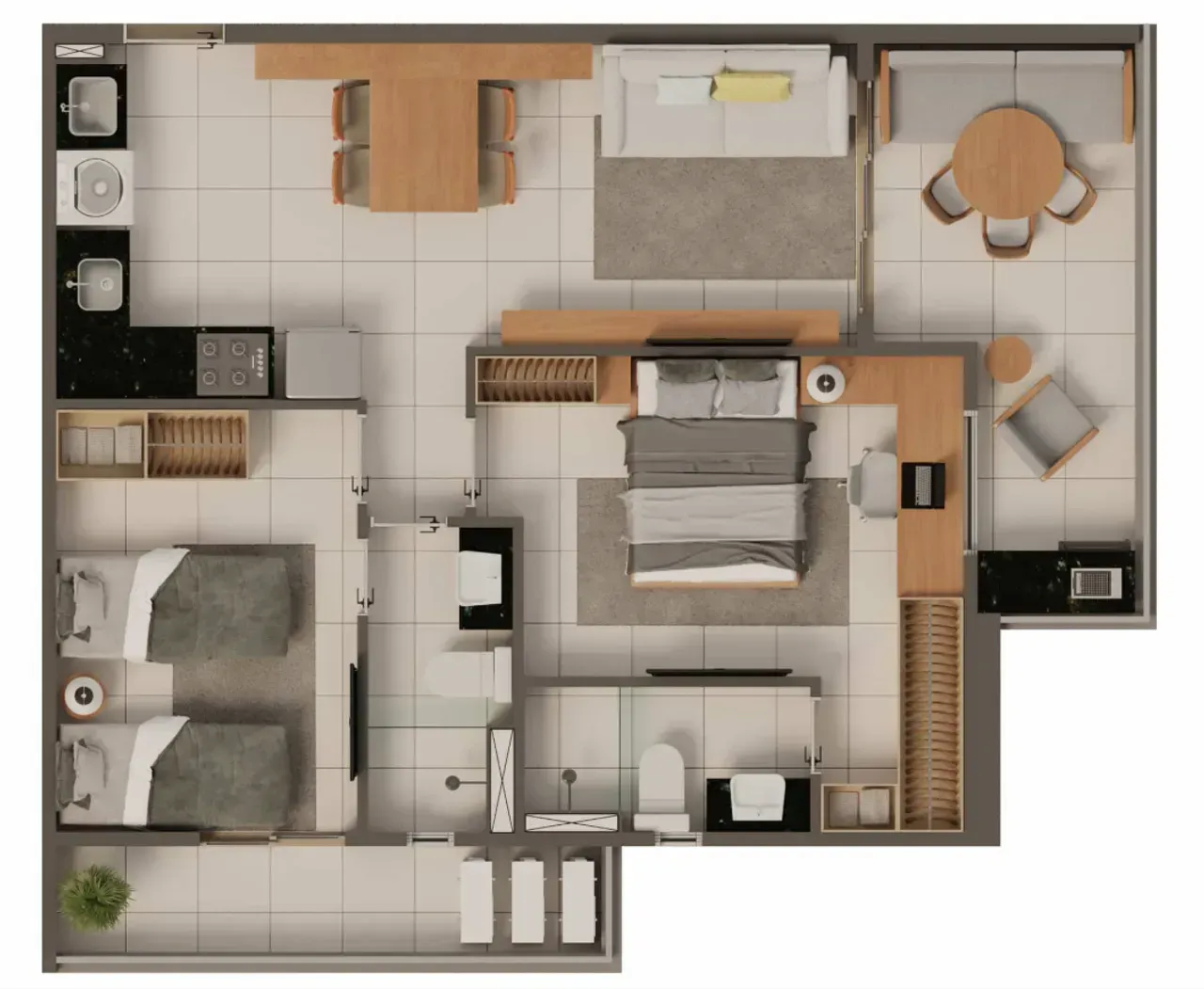 PLANTA 65m²