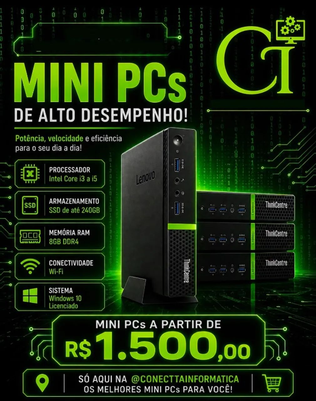 mini  cpu pc de mesa intel lenovo i3