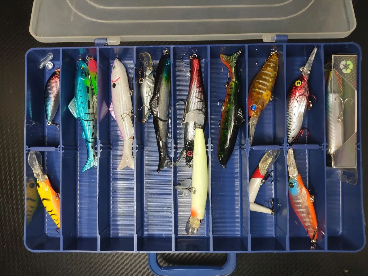 Estojo isca artificial pesca 