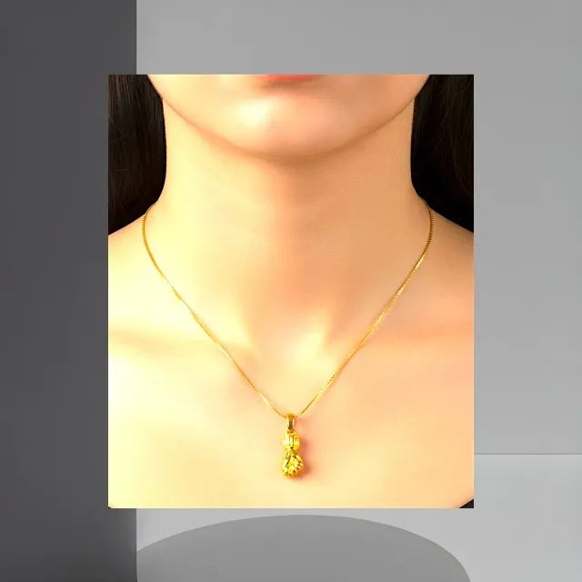 Corrente de Ouro Com Pingente em Formato de Figa - Foto 3