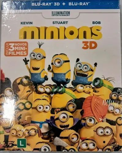 Box Blu Ray Minions Blu ray 3d + Blu Ray com luva lacrado 
