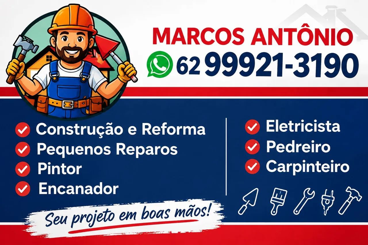 Precisando de reforma ou reparos?<br>Conte com Marcos Antônio! ?