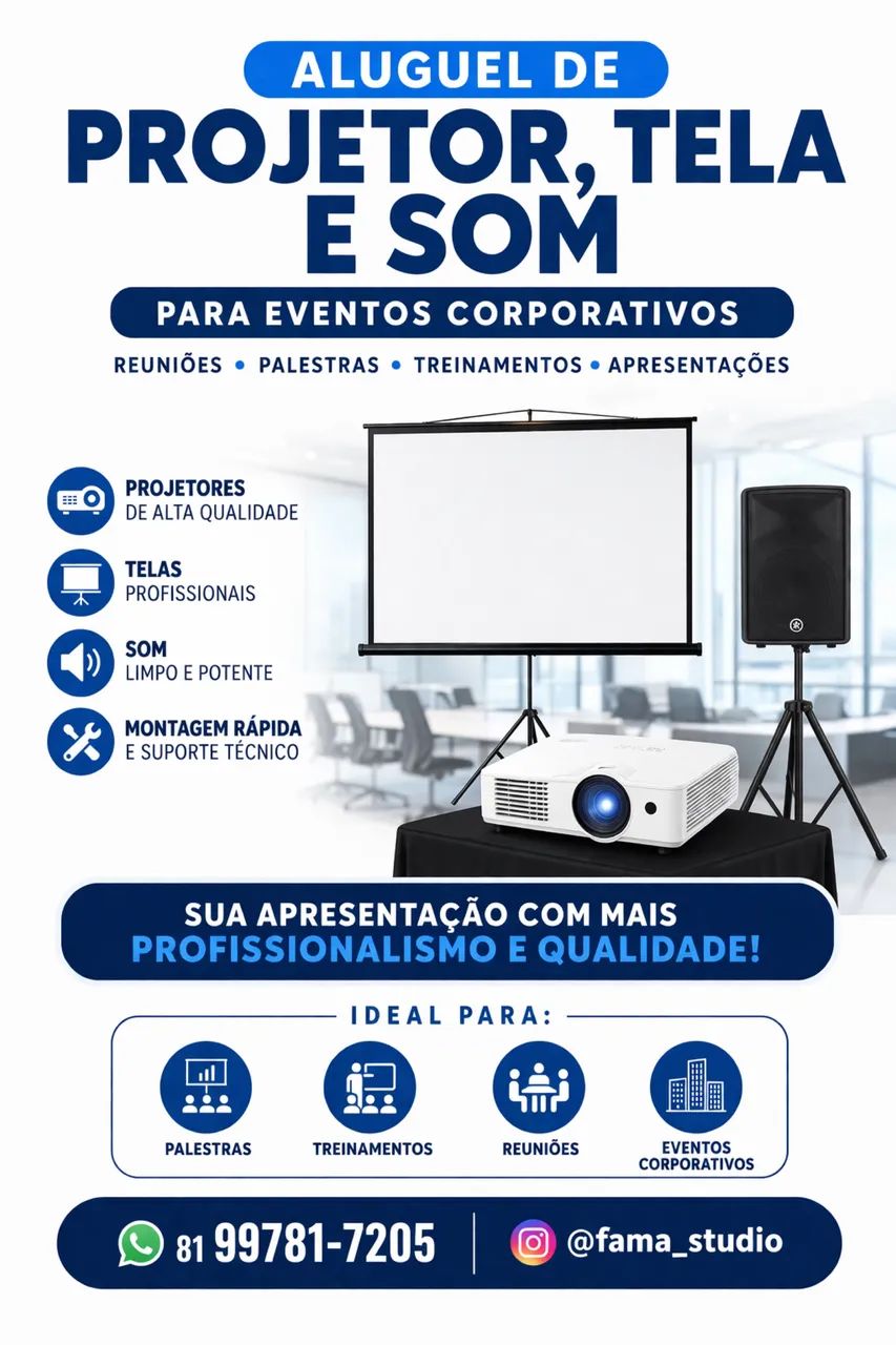 Aluguel de projetor, telão e som. - Foto 2