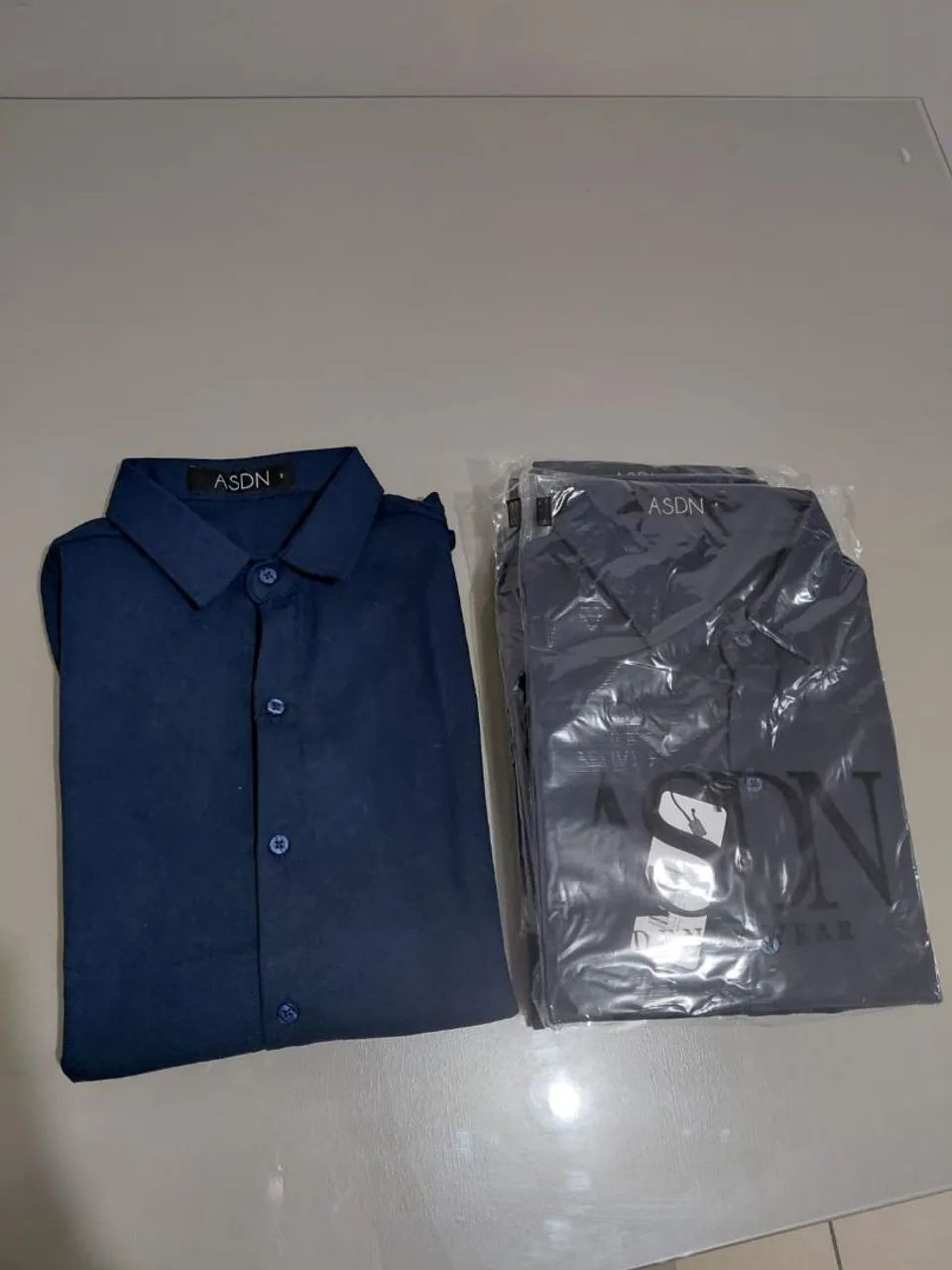 Camisa social manga curta linho AZUL Marinho  - Foto 3