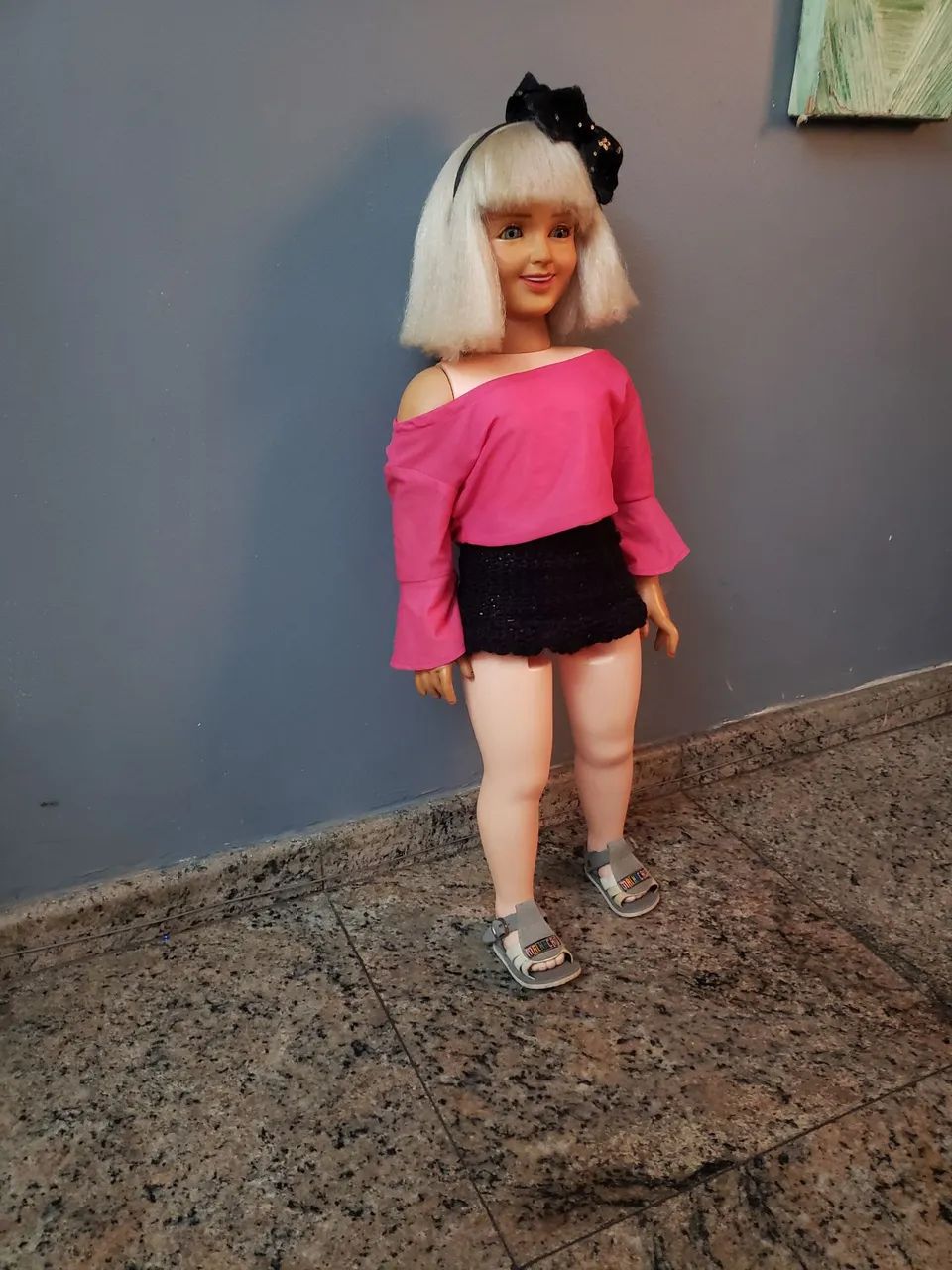Boneca antiga Angelica  85cm - Foto 2