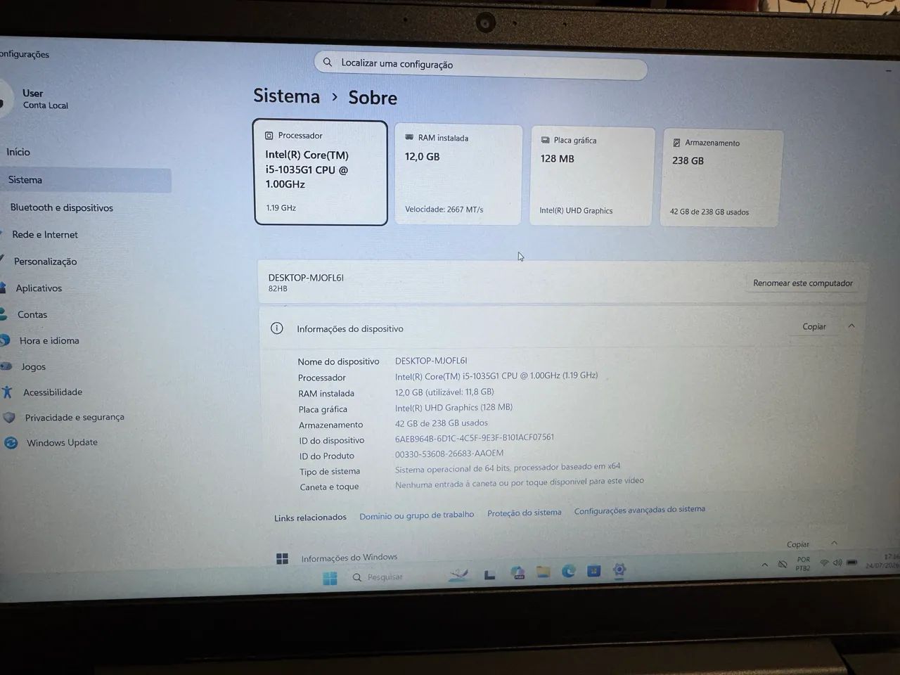 Notebook Lenovo Ideapad i5 10° Geração 12GB - Foto 3