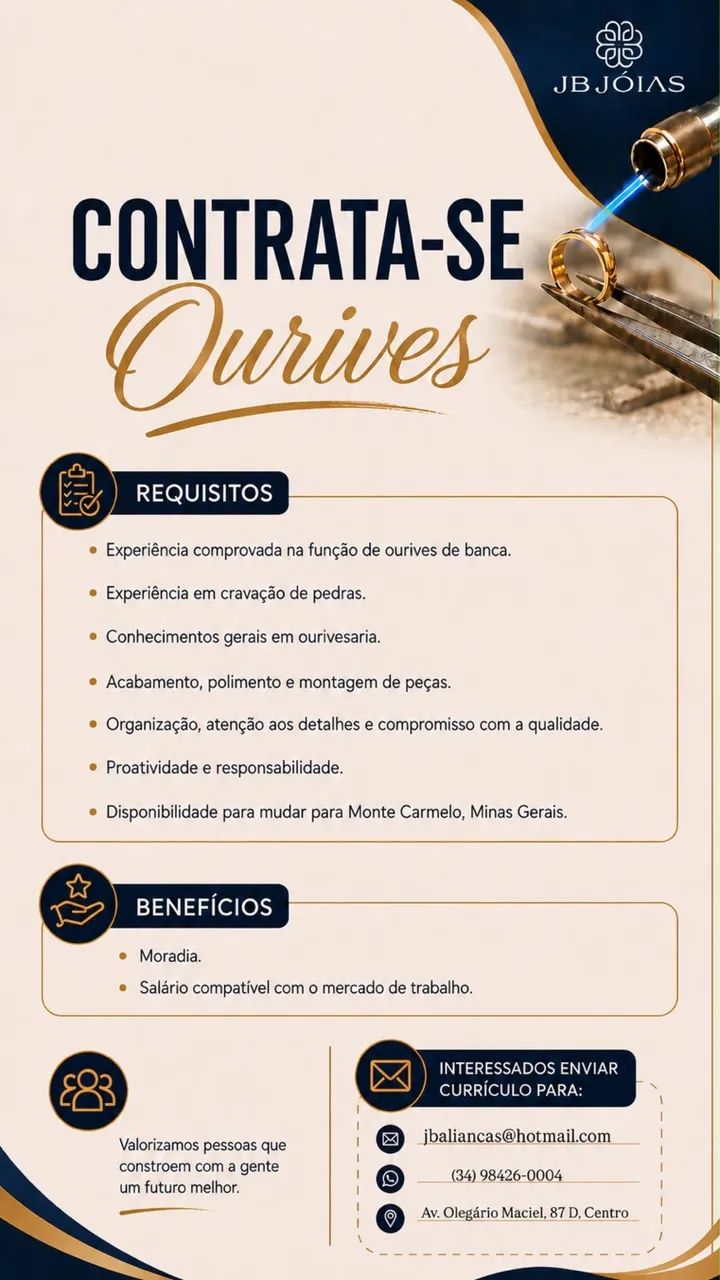 Contrata-se Ourives 