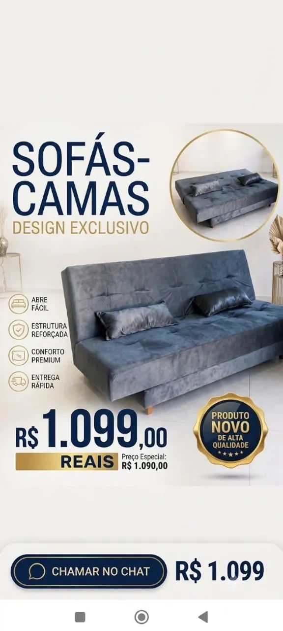 SOFÁ BICAMA ? CONFORTO E PRATICIDADE POR APENAS R$ 1.099! ?