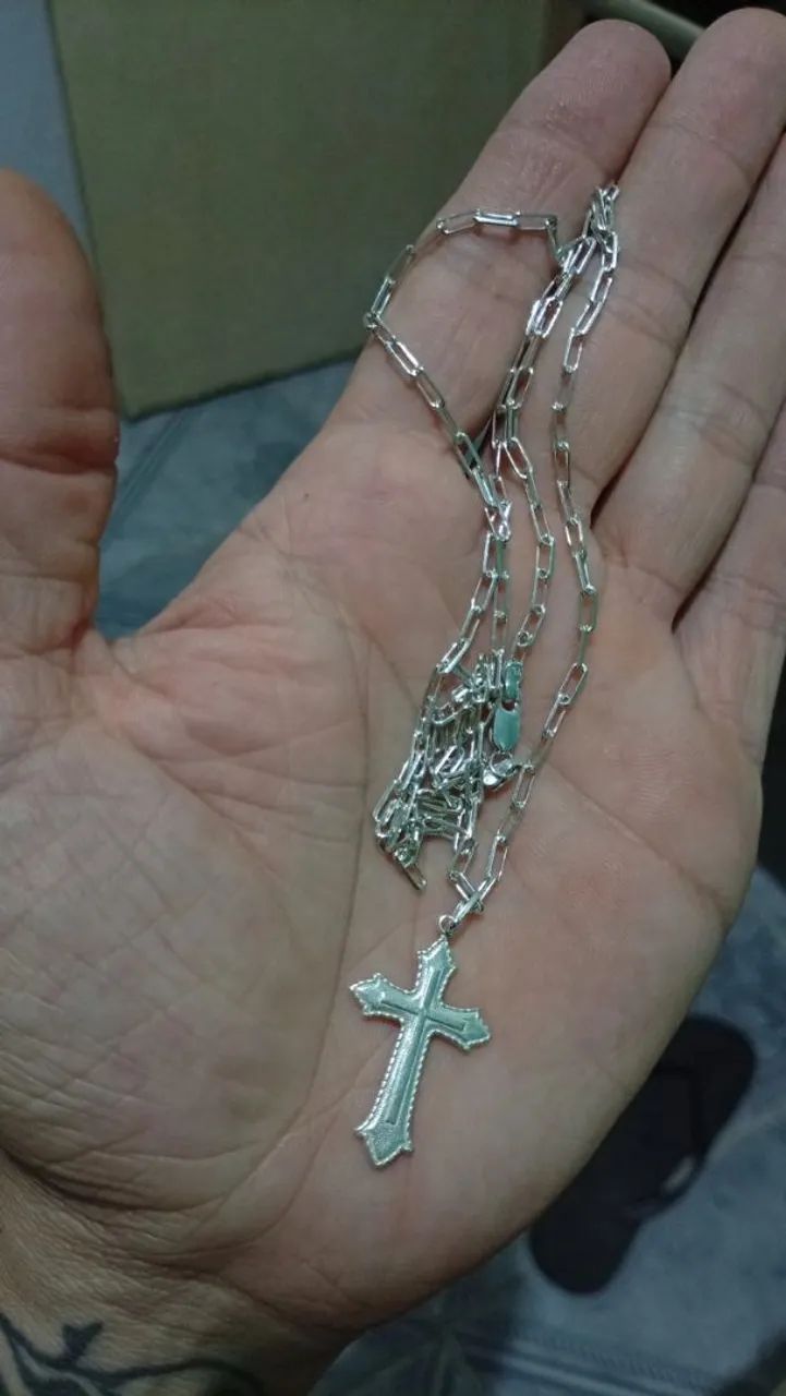 Cordão de prata semi-novo  - Foto 3