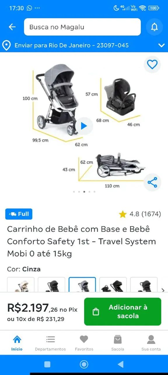 Carrinho de bebê + bebê conforto safety  - Foto 3