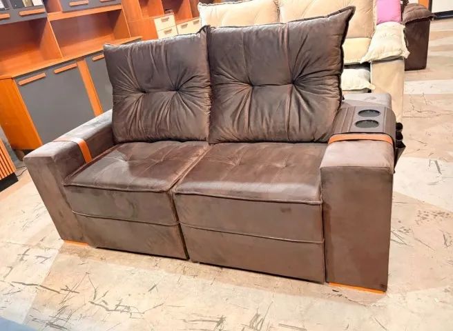 Sofá Retrátil e Reclinável Castanho Vitta 200 cm - Foto 2