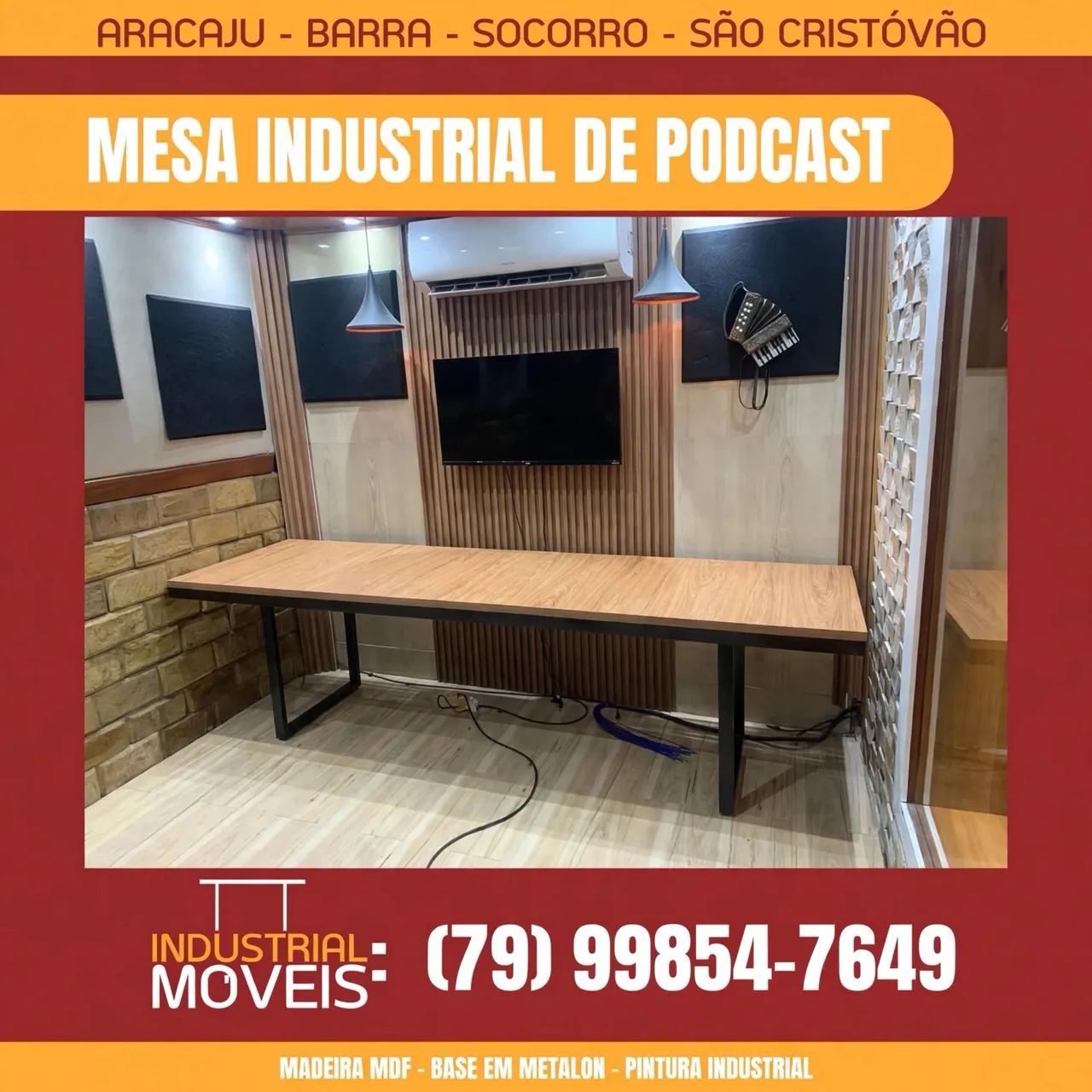 Mesa industrial de podcast