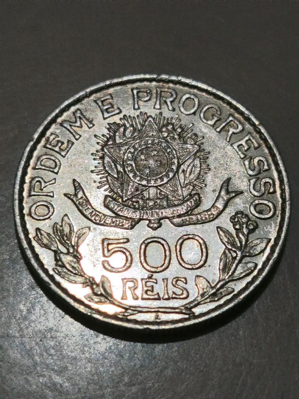 Moeda 500 réis 1913 prata 900 - Foto 2