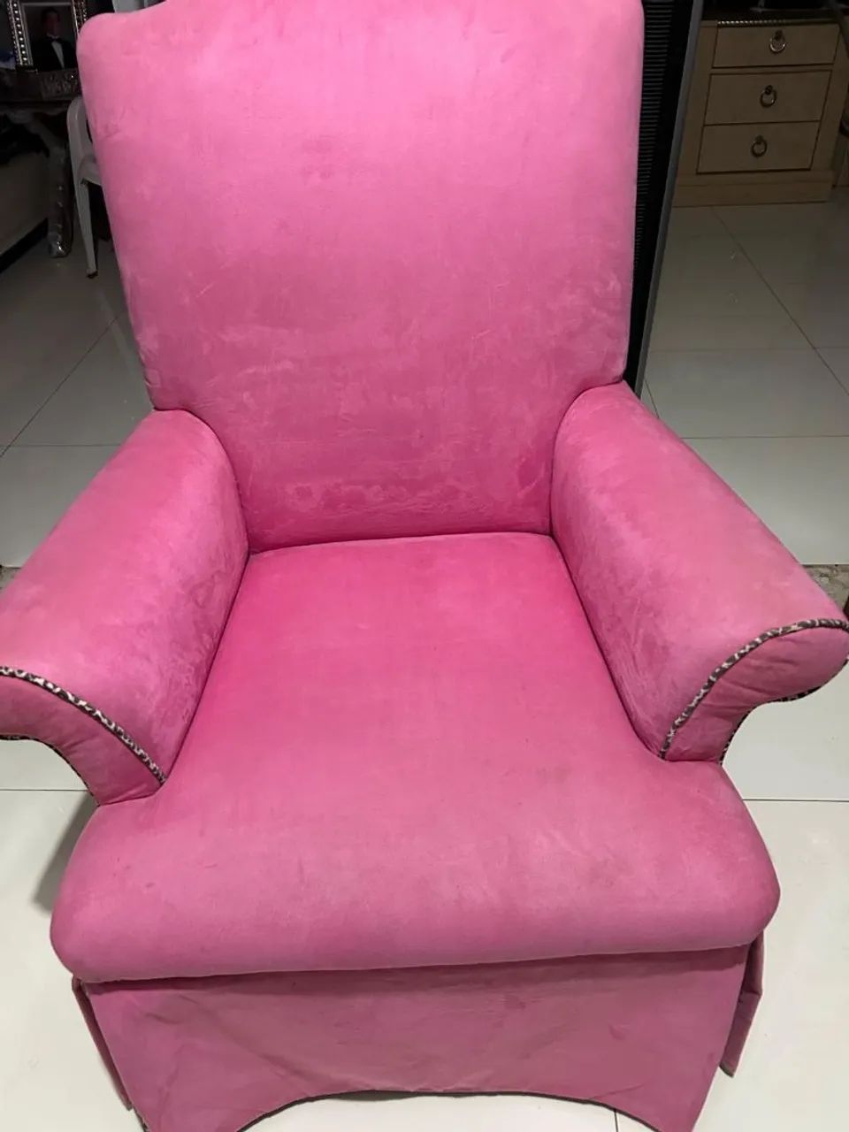 Poltrona Rosa Veludo - Foto 2