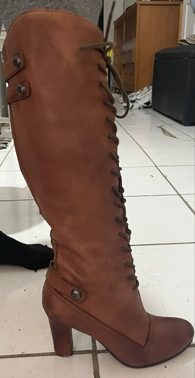 Bota overtheknee Couro tam 34 - Foto 5