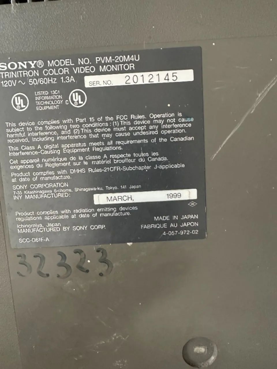 Monitor Sony Trinitron PVM 20M4U CRT - Foto 3