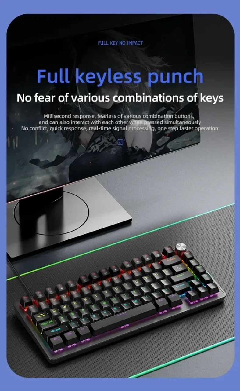 Teclado Mecanico Apayado K82 75% Preto Novos - Somente Hoje ! - Foto 3