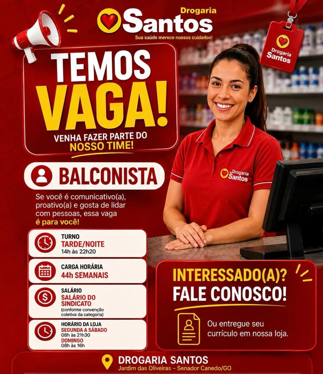 VAGA DE EMPREGO - BALCONISTA