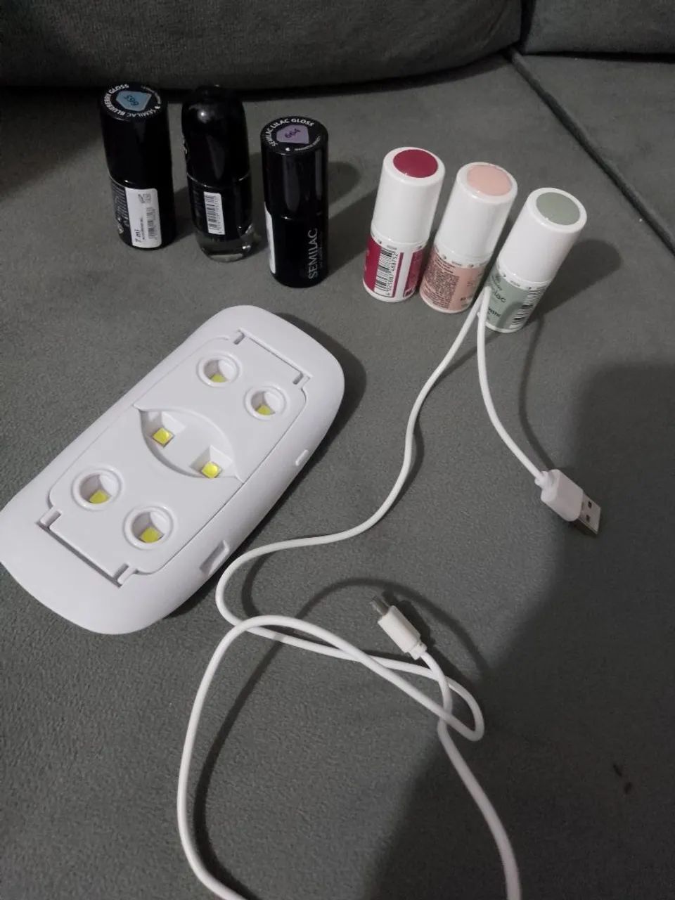 Cabine de led com 6 esmaltes em gel
