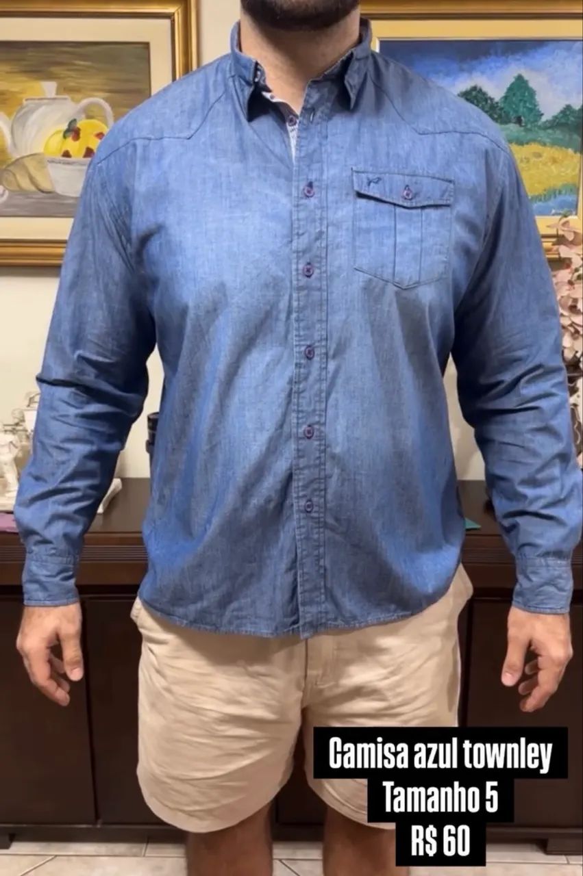 CAMISA ASUL TOWNLEY - Foto 2