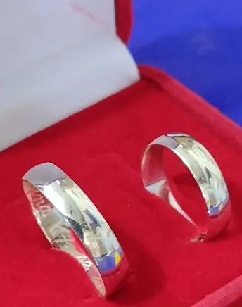 Alianças Anatômicas Prata 950 de Lei 4 mm  - Foto 3