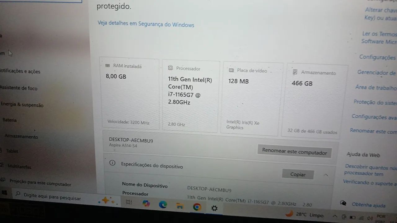Notebook acer aspire 5 core i7 11° geração completo - Foto 2
