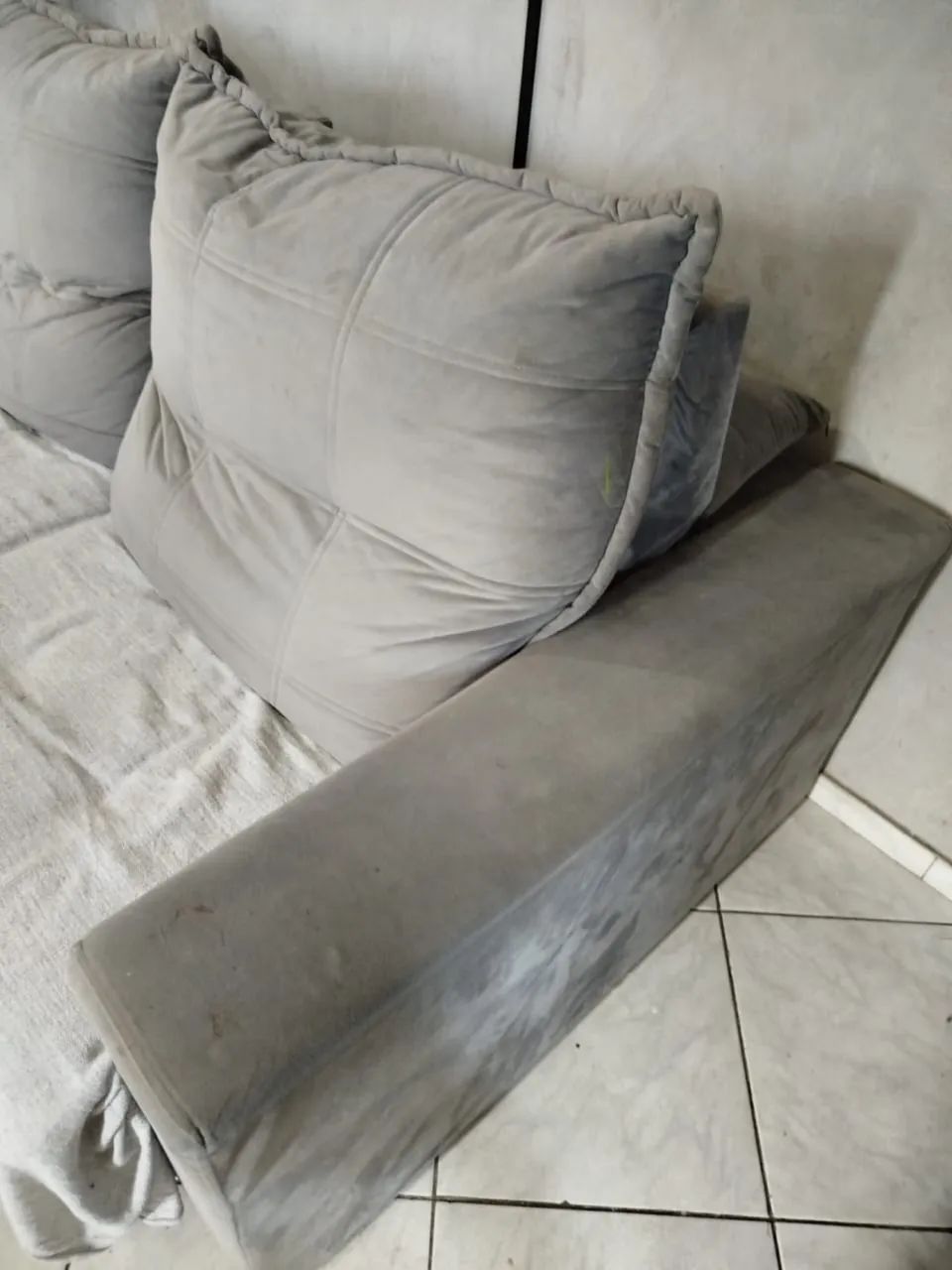 Sofá Retrátil 2 Lugaares - Cinza- Abre e reclinável  - Foto 5
