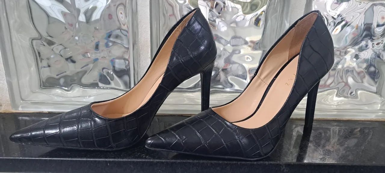 SCARPIN preto croco - Foto 3