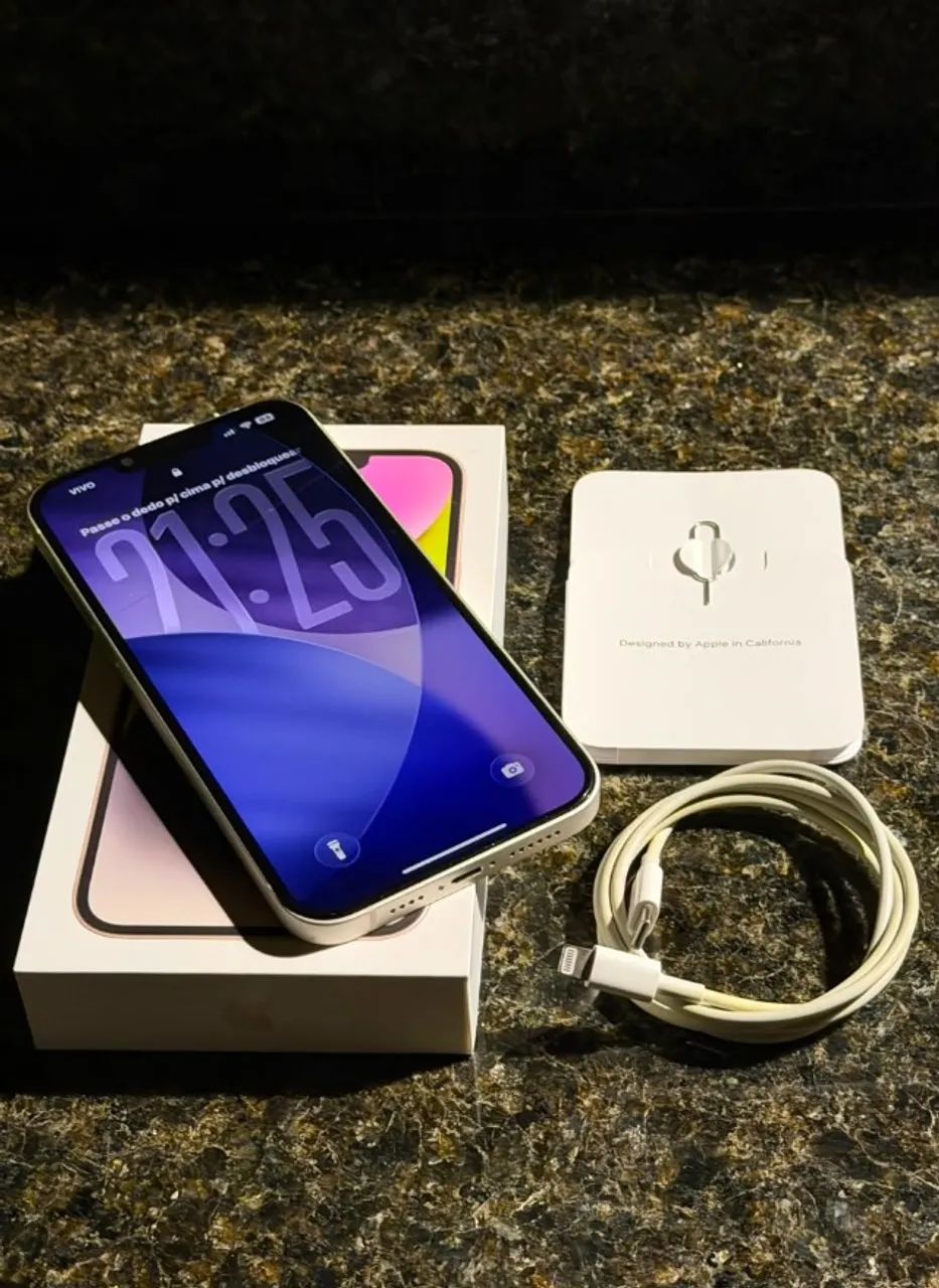 iPhone 14 Plus 128GB Branco - Único Dono, Nota Fiscal e Caixa