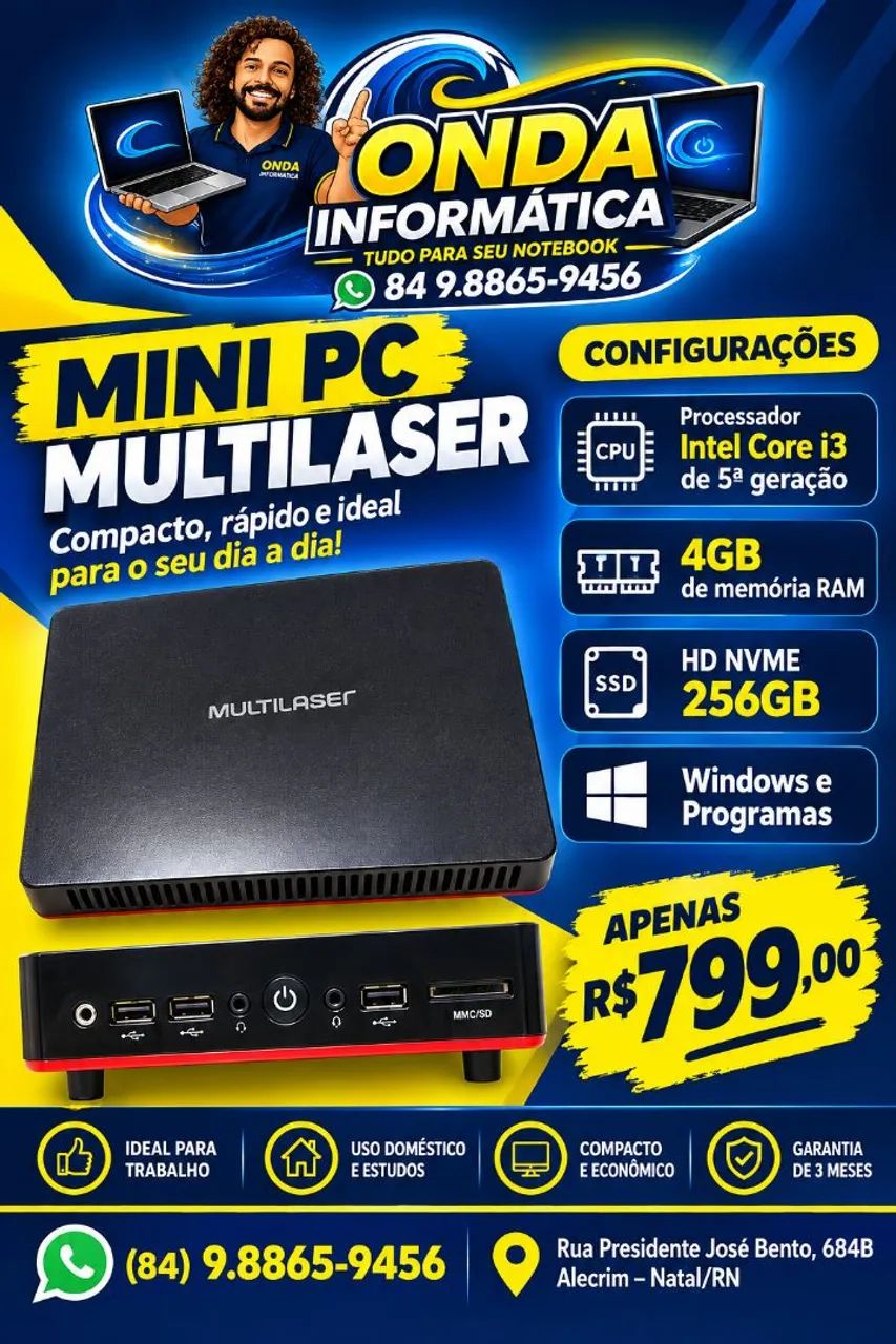 Mini PC Multilaser i3