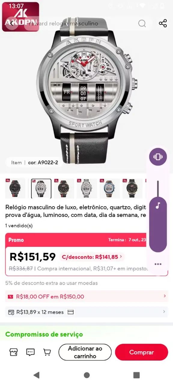 Relógio  sport watch akdpn - Foto 4