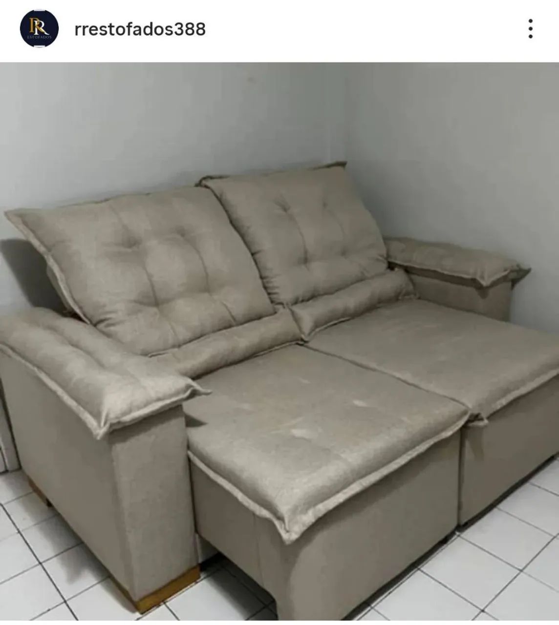 Retrátil reclinável tecido linho - Foto 4