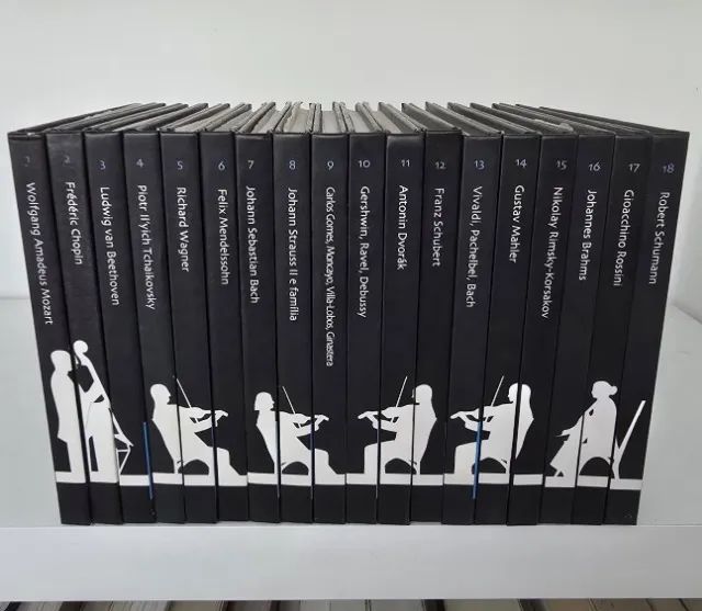 Coleção Completa Mestres da Música Clássica - 18 Livros + CDs (Impecável)