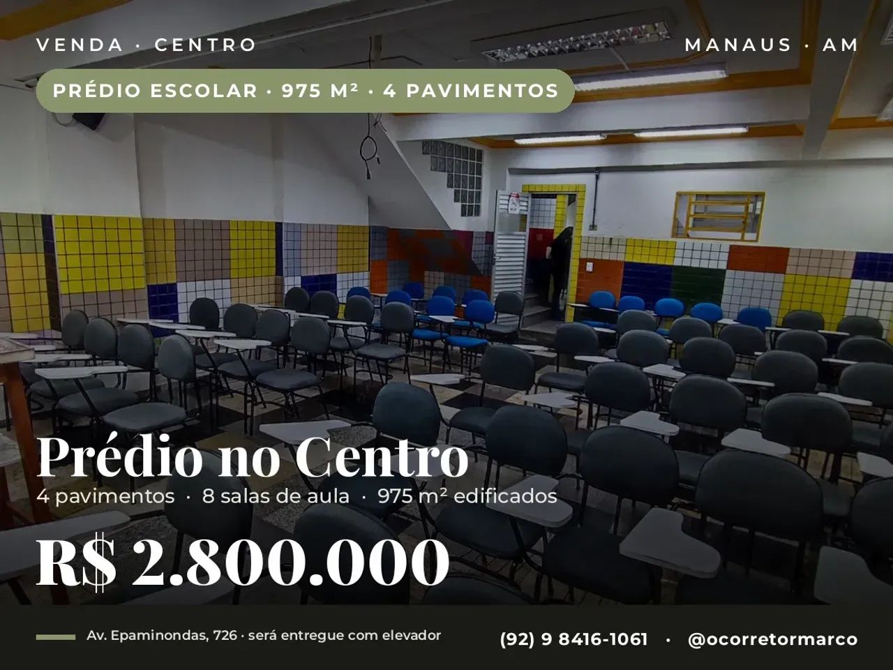 VENDO PRÉDIO ESCOLAR - CENTRO - 975 M²