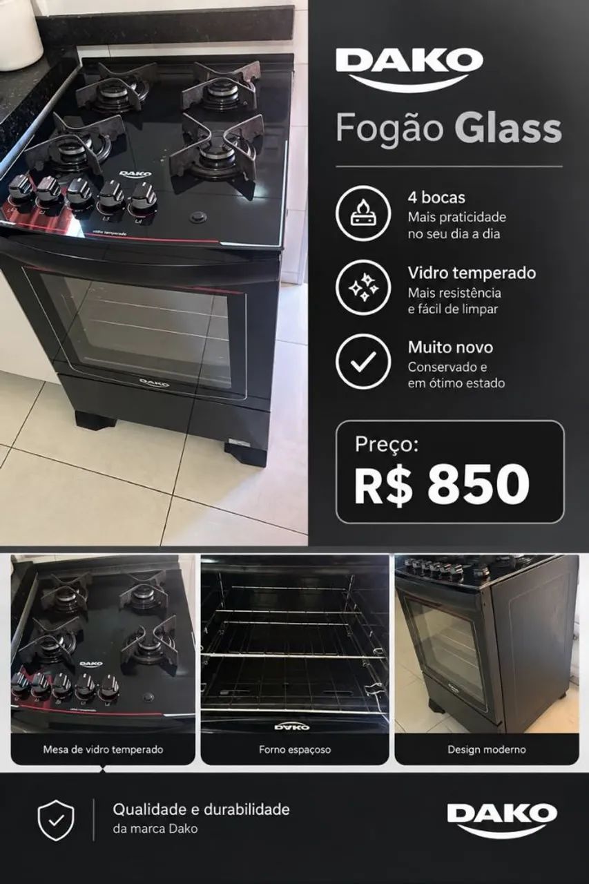 Fogão 4 bocas Dako