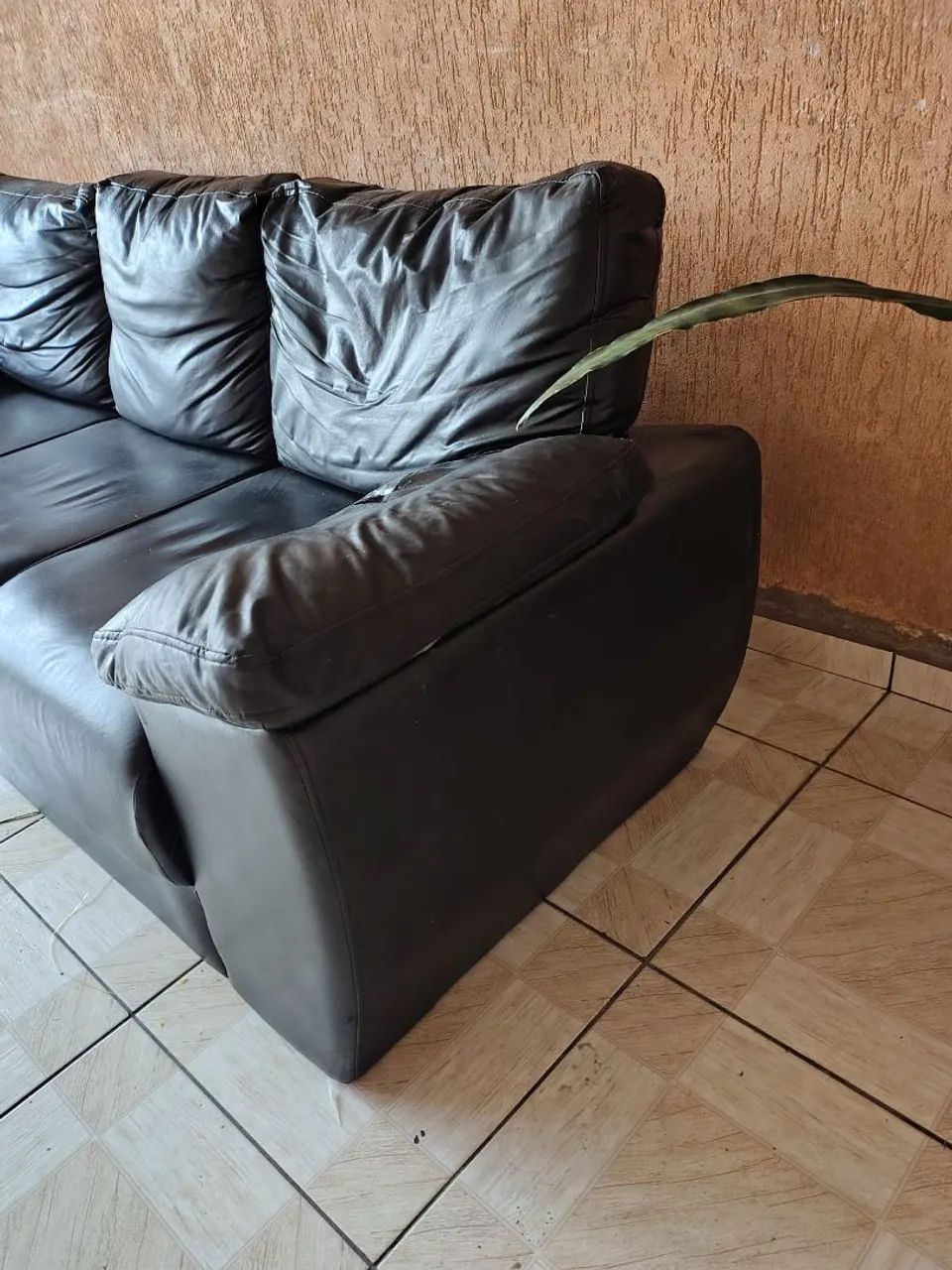 Sofá de couro preto  - Foto 5