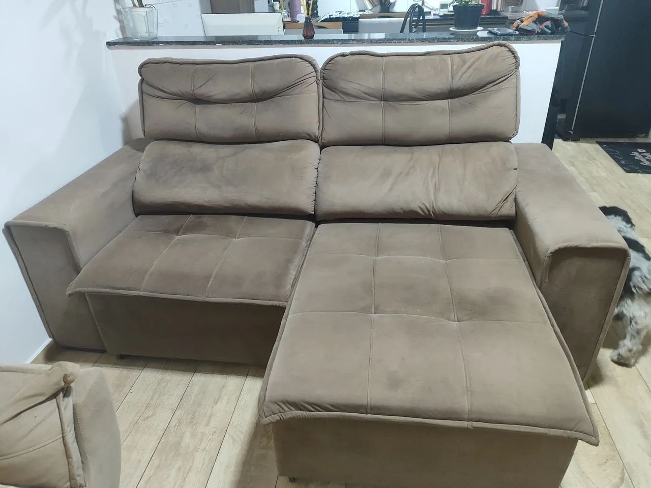 SOFÁ RETRÁTIL E RECLINÁVEL+ PAINEL COM RACK - Foto 3