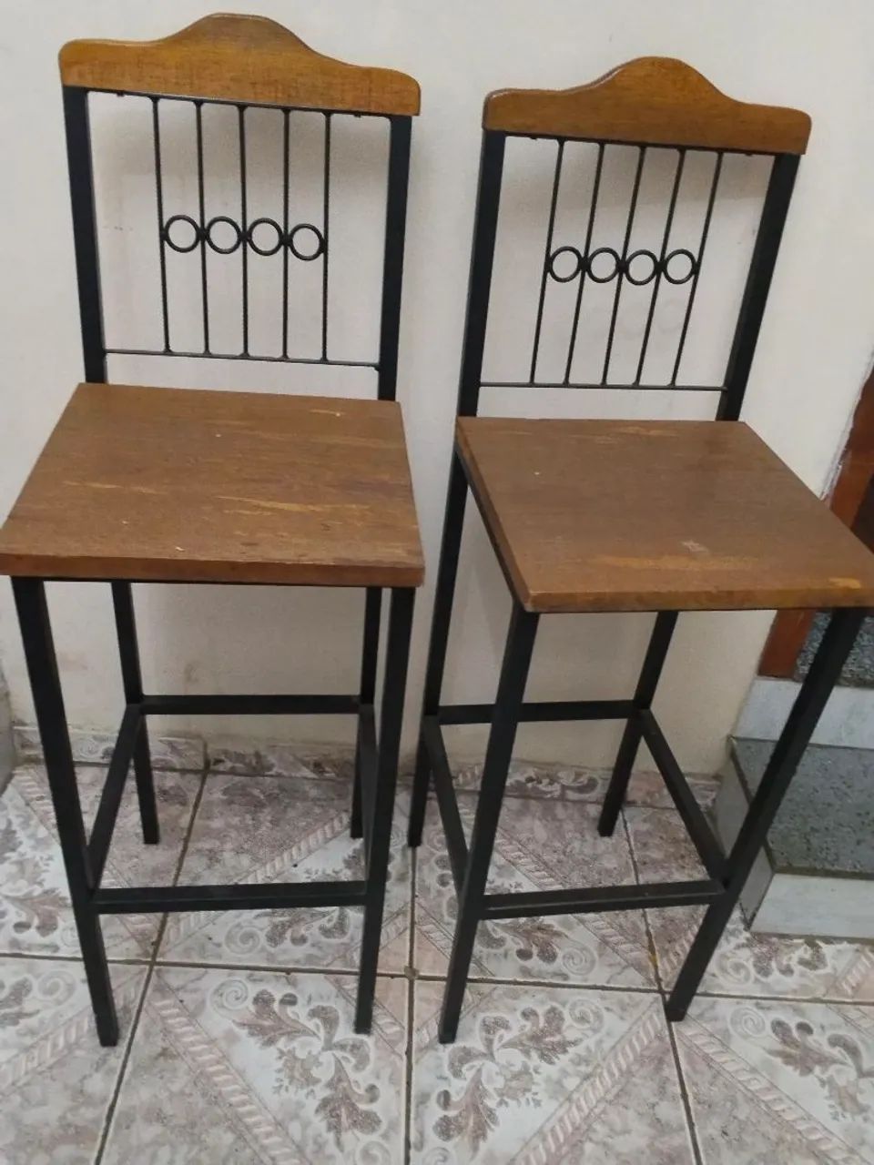 Banqueta ferro e madeira  - Foto 2