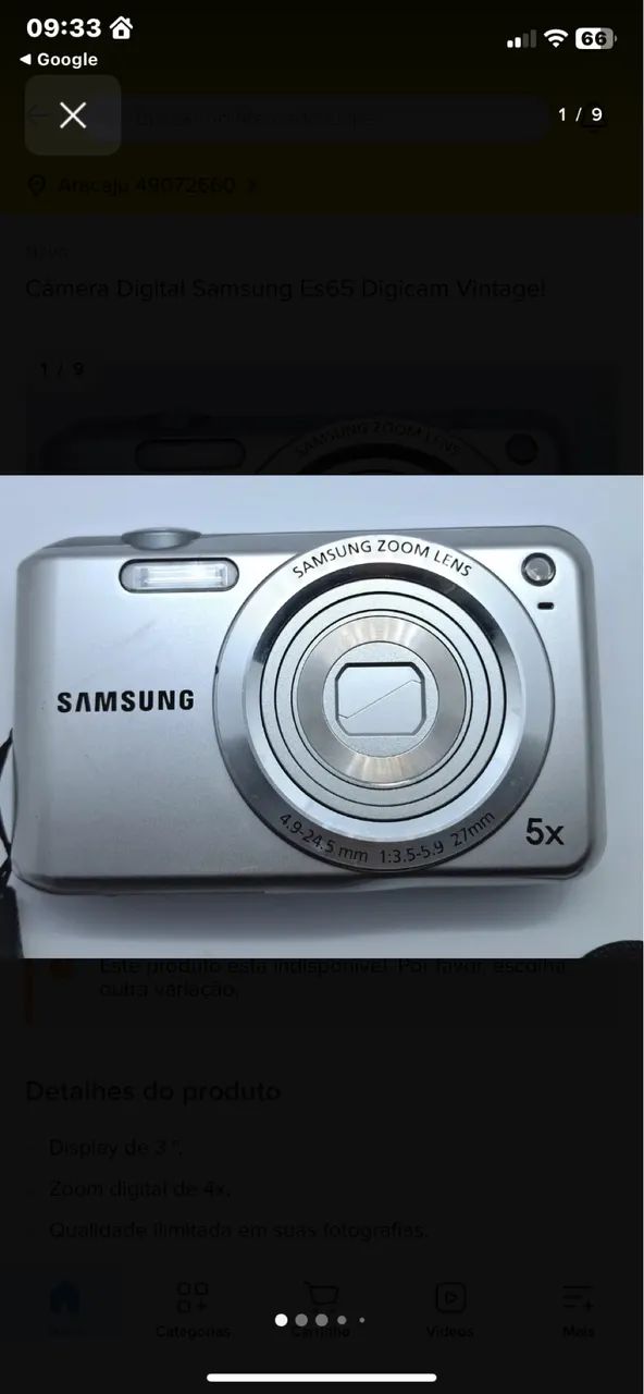 Câmera Digital Samsung Es65 Digicam  - Foto 2